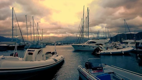Timelapse corsica harbor1 Stock Footage 129565189