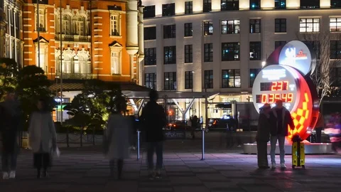 Timelapse of the counting down digital clock to Tokyo Olympic Paralympic 2020 Stock-Footage 122332714