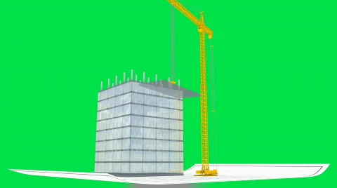 Timelapse of crane building office - v2. HD1080p Vidéo 405406
