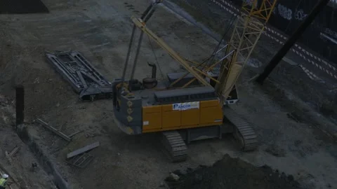 Timelapse of a crane on a construction site  Stock Footage 245518557
