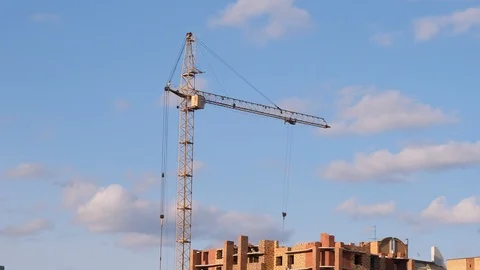 Timelapse crane operation on the construction Stock Footage 117492028