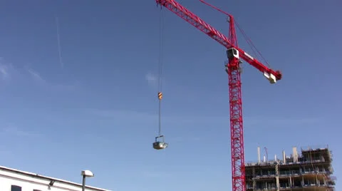 Timelapse of crane turning arm with load attached Stock Footage 22798935