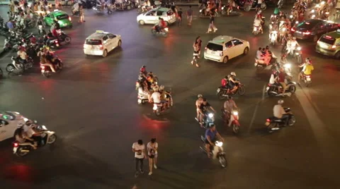 Timelapse crazy traffic dangerous Stock Footage 45521447