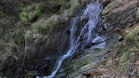 Timelapse of a creek waterfall in winter Stock Footage 171569171