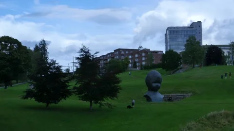 Timelapse of creepy statue called the head Stock Footage 159199871