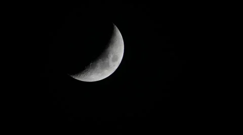 Timelapse of the crescent moon Stock Footage 35871271