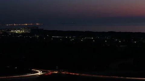 Timelapse crossroad at sunset Stock Footage 79106449