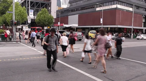 Timelapse crowd busy street Stock Footage 47387785