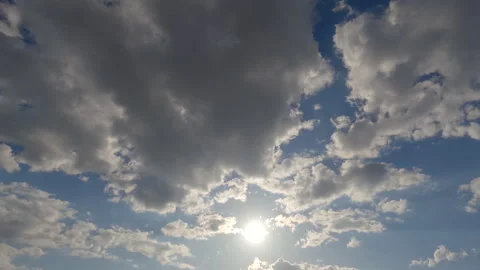 Timelapse of cumulus clouds moves in the blue sky. Stock Footage 330788142