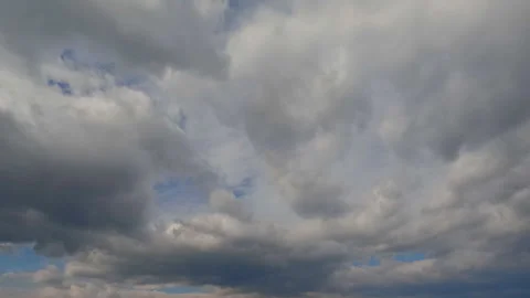 Timelapse of cumulus clouds moves in the blue sky. Stock Footage 331583848
