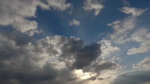 Timelapse of cumulus clouds moves in the blue sky. Stock Footage 331584662