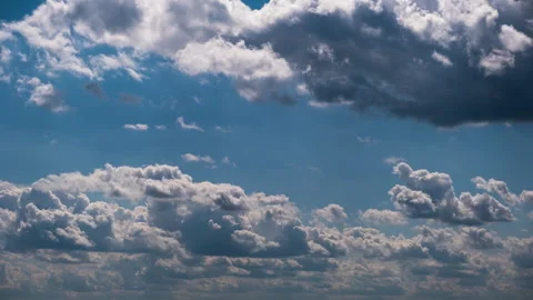 Timelapse of Cumulus Clouds Moving in the Blue Sky Stock Footage 252015104