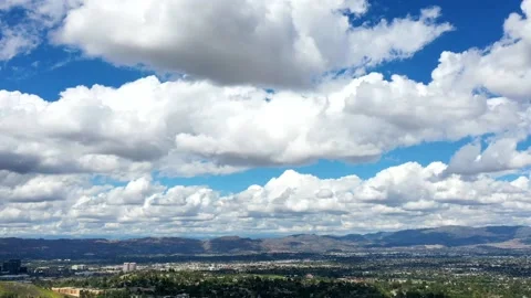 TimeLapse of Cumulus Clouds Over San Fernando Valley California Stock Footage 140557354