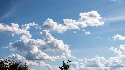 Timelapse. Cumulus clouds on a summer day. Stock Footage 159634940