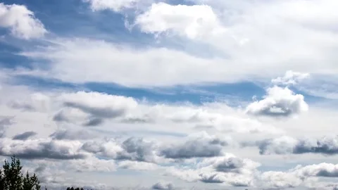 Timelapse. Cumulus clouds on a summer day. Stock Footage 159635035