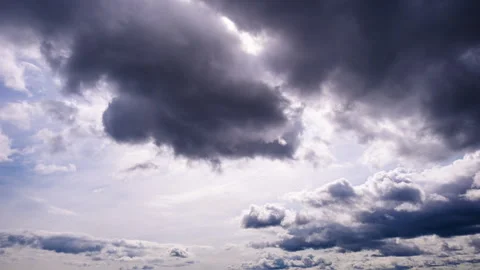 Timelapse of Cumulus Dark Clouds Moving in the Sky Stock Footage 253387701