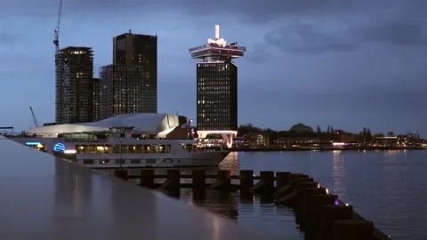 Timelapse of A’DAM Tower Amsterdam Stock Footage 308182067
