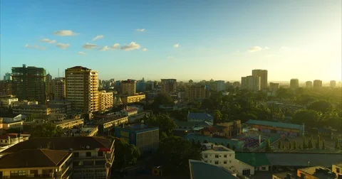 Timelapse of Dar Es Salaam city skyline from a high viewpoint. Tanzania, Africa Stock Footage 81571053