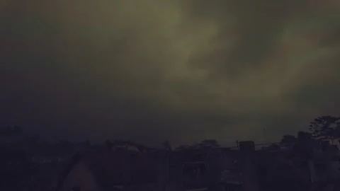 A timelapse dark and stormy night sky Video stock 346627474