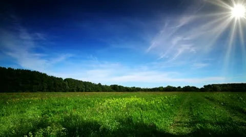 Timelapse dark clouds above field. shot motorized slider. Stock Footage 9313765