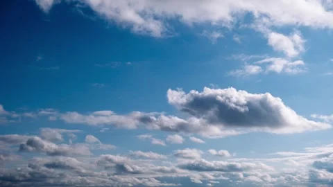 Timelapse of Dark Clouds Clearing to Blue Sky Stock Footage 311436202