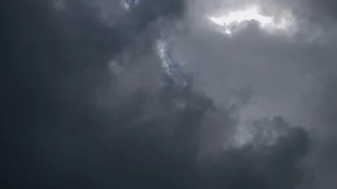 Timelapse of dark clouds moving quickly and dramatically like waves Stock Footage 290278352