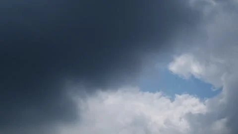 Timelapse of dark clouds moving quickly in the sky when it is about to rain. Stock Footage 291617124