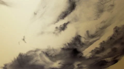 Timelapse of dark gray clouds moving fast in a sepia sky in gradient. Stock Footage 68343222