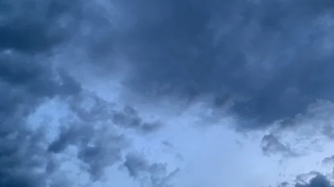 Timelapse Dark rain clouds pass by during the sunset 3 Stock Footage 108487027