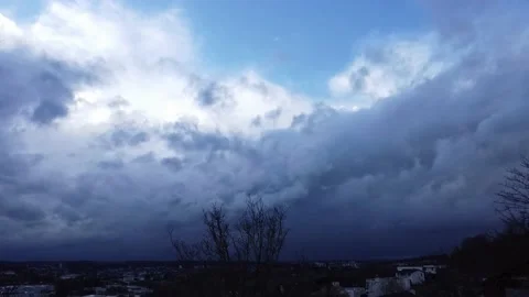 TIMELAPSE Dark sky cloud background Slow motion epic storm tropical sunset dark Stock Footage 238493681