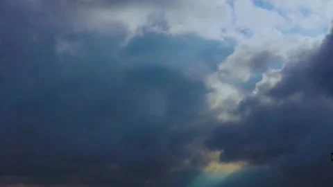 TIMELAPSE Dark sky cloudy background Slow motion epic storm. Stock Footage 224236005