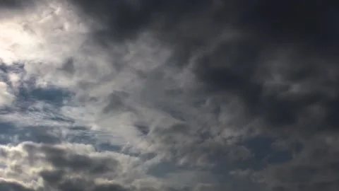 TIMELAPSE Dark sky cloudy background Slow motion epic storm. Stock Footage 224236136