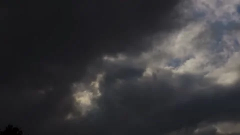 TIMELAPSE Dark sky cloudy background Slow motion epic storm. Stock Footage 224236195