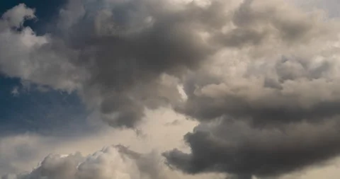 Timelapse dark storm clouds dramatic black sky background Video stock 247598462