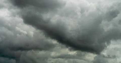 Timelapse dark storm clouds dramatic black sky background Видео 265049064