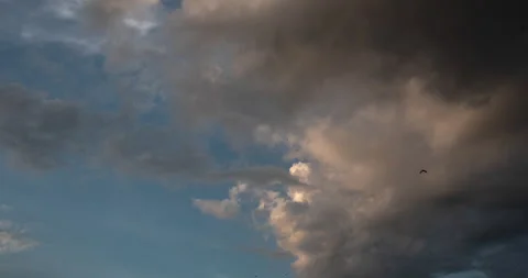 Timelapse dark storm clouds dramatic black sky background Stockbeeldmateriaal 265049305