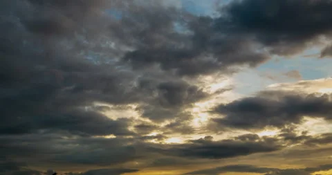 Timelapse dark storm clouds dramatic black sky background Stock-Footage 266769303