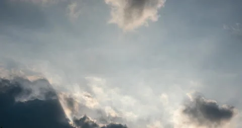 Timelapse dark storm clouds dramatic black sky background Video stock 267926748