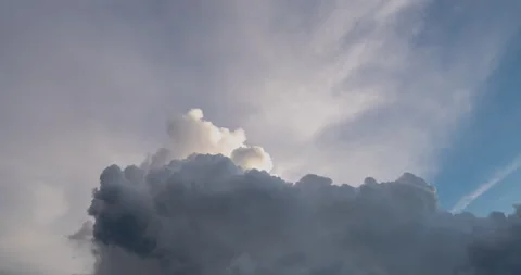 Timelapse dark storm clouds dramatic black sky background Stockbeeldmateriaal 270021778