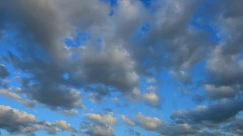 Timelapse of dark stormy clouds with blue sky in background Stock Footage 80557051