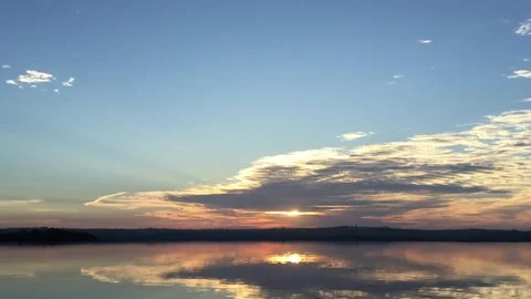 Timelapse at dawn with sun and many clouds Stock Footage 241246089