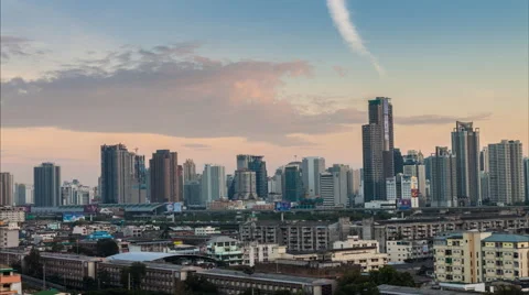 Timelapse day to night hight view of bangkok city with modern building Stock Footage 46060919