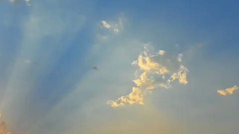 Timelapse day to night with light ray from the cloud Stock Footage 105524425
