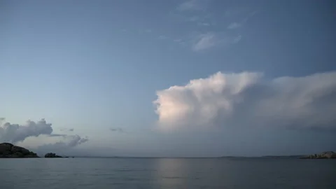  timelapse from day to night of the sea with clouds Stock Footage 145846887