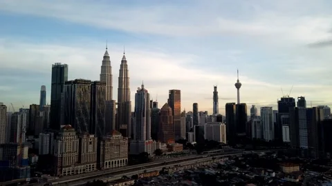 Timelapse day to night view of Kuala Lumpur city Stock Footage 133547272