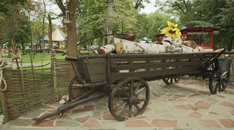 Timelapse decorative wagon in the park Stock-Footage 38580897