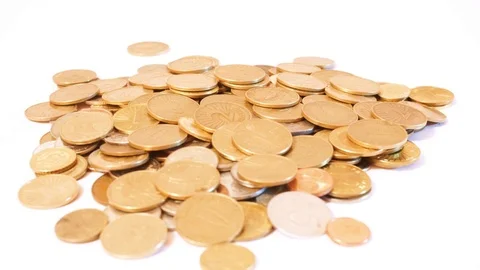 Timelapse with decreasing stack of coins 库存影片 86461312