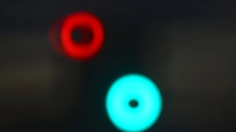 Timelapse defocused traffic lights  at sunset york united kingdom Stock Footage 95577669