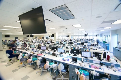 Timelapse of Dental Students Practicing Dentistry on Manikins Stock Footage 106501476