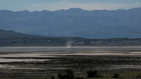 Timelapse of desert landscape with dust devil Death Valley Nevada Stock Footage 92753713